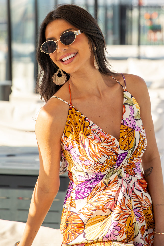 Lush Tropics Tropical Print Jumpsuit