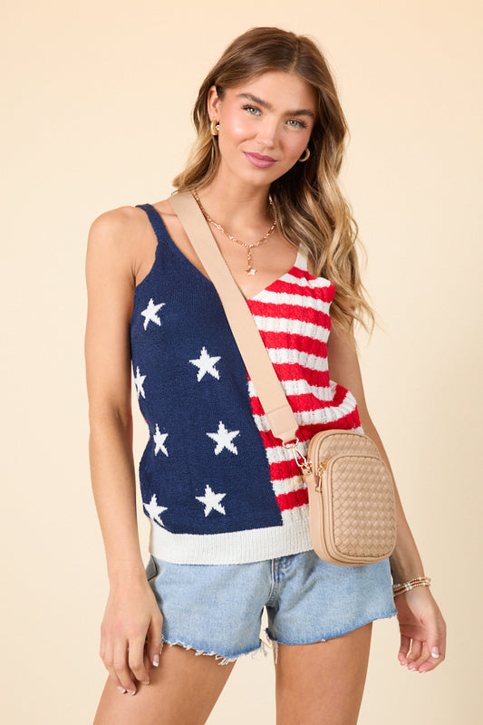 We The People American Flag Sweater Tank